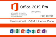 الكمبيوتر Microsoft Office 2019 Pro Plus Key، 32bit 64bit Office 2019 Oem Key