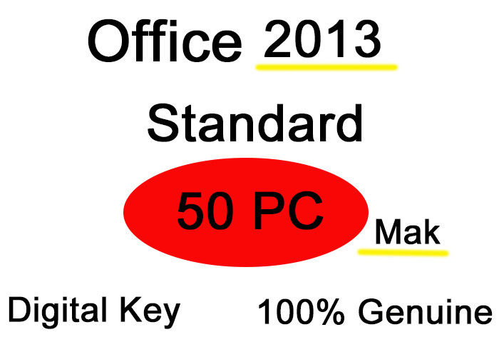 معيار مكتب البرمجيات 2013 Mak 50pc تسليم مفاتيح البيع بالتجزئة ضمان الجودة السريع